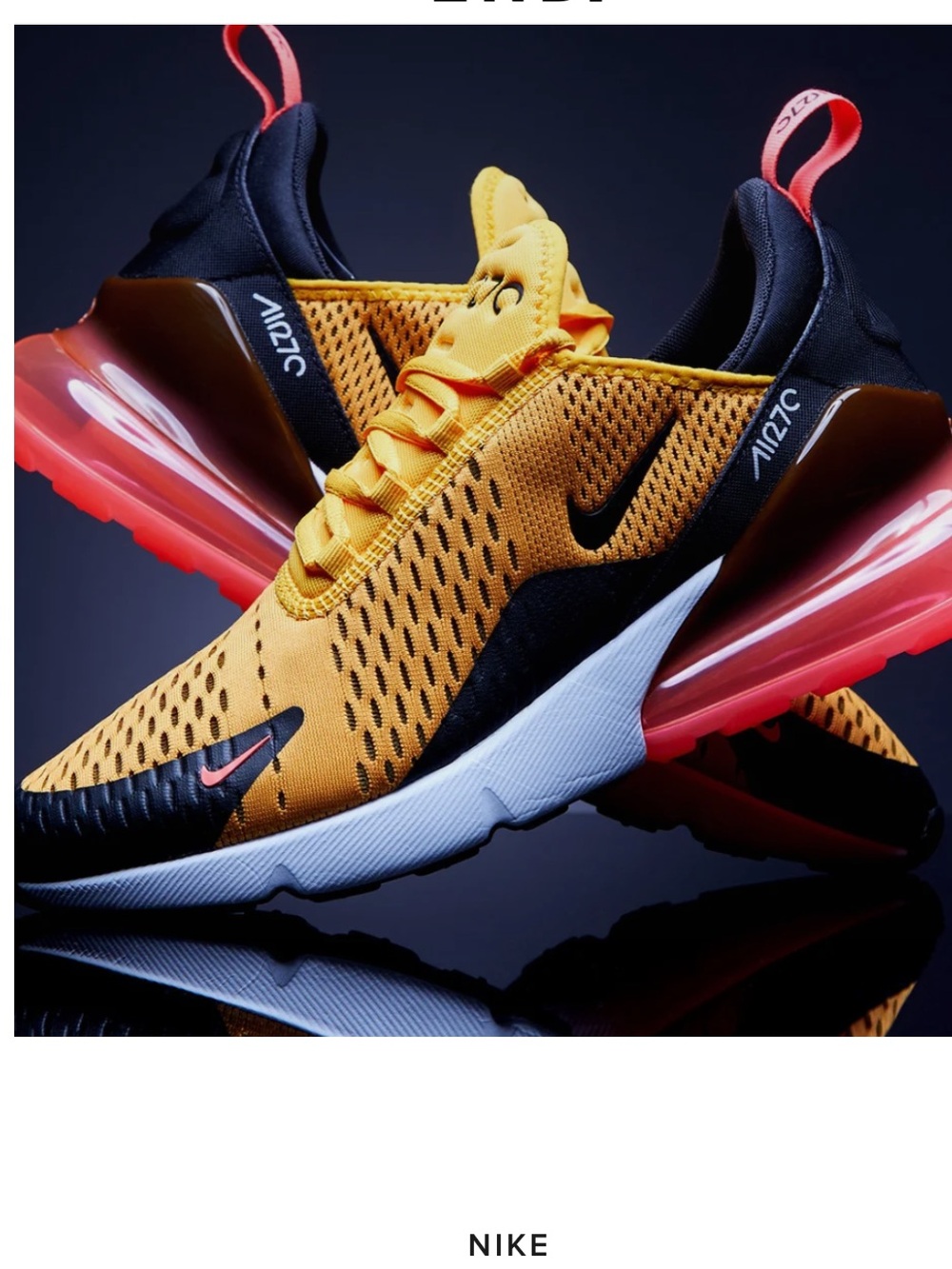 Nike Air Max 270 Yellow with Black and Pink Accents